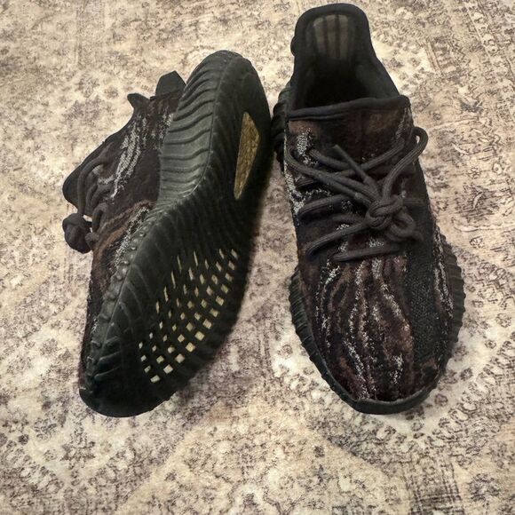 Yeezy Adidas Black and Brown Sneakers with Knit Upper - Picture 2 of 5